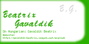 beatrix gavaldik business card